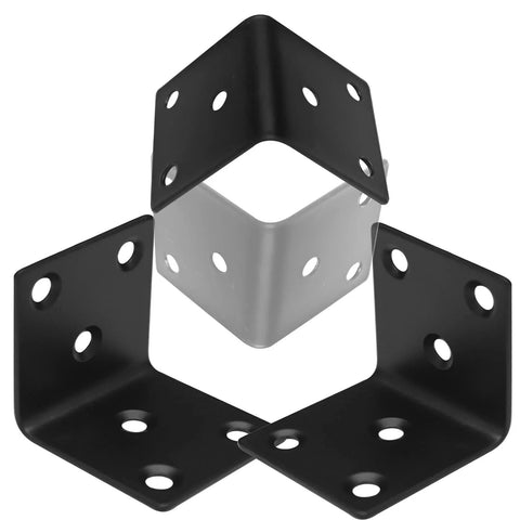 Twenty Pack One And A Half Inch Black Stainless Steel L Brackets, Forty Millimeter Wide Heavy Duty Corner Braces For Wood Frames
