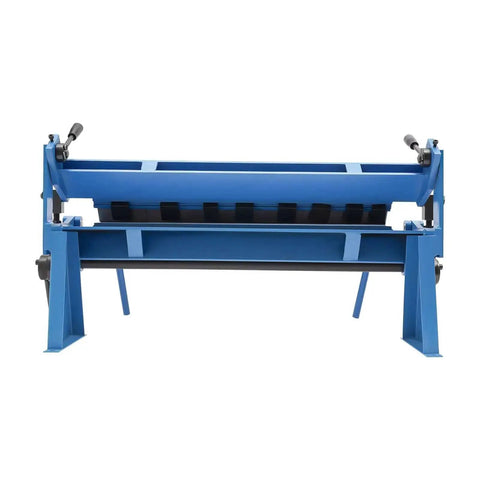 Front view of 24 Inch Pan And Box Brake Sheet Metal Bender With 0 To 135 Degree Range, featuring removable adjustable fingers