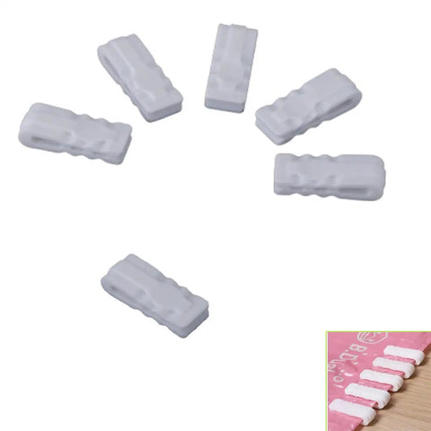 10 Pack Vacuum Bag Clips With Sliding Grip For Tight Seals, clear plastic clips displayed on a white background with example on package
