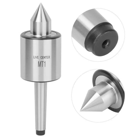 MT1 Triple Bearing Live Center for Metal Lathe Turning High Speed CNC Work Hard Alloy Steel Core 60 Degree Ball Bearing