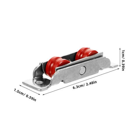 Stainless Steel Sliding Door Wheel Replacement Kit With Dual Nylon Wheels And Integrated Ball Bearings 2 Pack side view