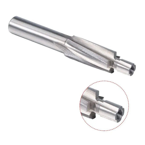 Pro Grade HSS Cobalt Counterbore End Mill 4 Flutes 4 X 7.4mm for hole expansion, shown in full view with close-up of flutes.