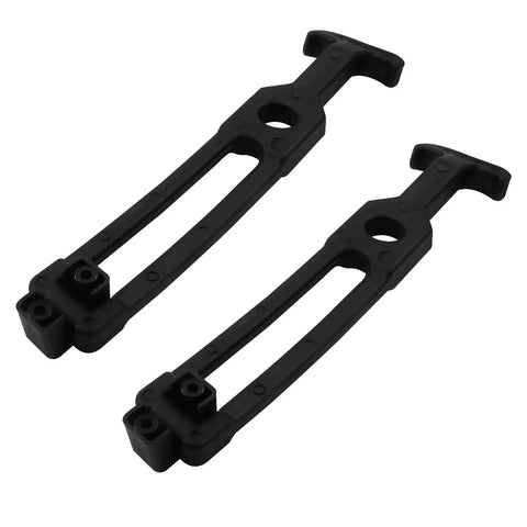 2 Pack Rubber Flexible Draw Latch T Handle Hood Catch For Vehicle Engine Hoods, shown in black flexible rubber, side view.
