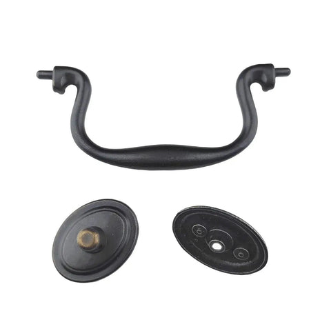 4 Pack Antique Iron Black Drawer Pulls Droop Bail Handles for Kitchen Cabinets and Furniture Doors 102mm Center To Center Zinc Alloy Hardware