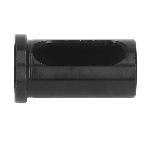 CNC lathe reducer sleeve, black alloy steel with flange; high-precision drill adapter