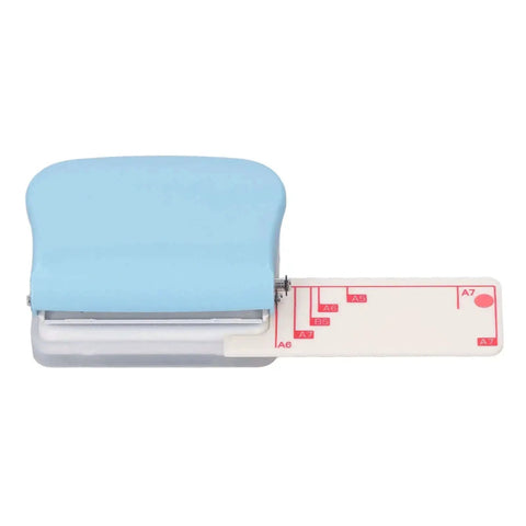 3 Hole Paper Punch Handheld DIY Hole Puncher With 5 Sheets Capacity Punch A4 To A7 Papers Light Blue Cover No Fuss Align Scale