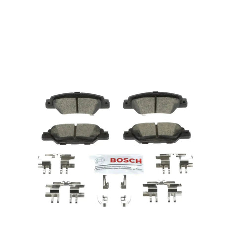 Bosch BC1846 QuietCast rear ceramic brake pad set for Mazda CX-5 with mounting hardware