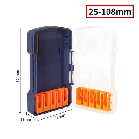 Open view of Hex Shank Drill Bit Organizer Case With Quick Release Slots Grab And Go Portable 10 Slot Storage Box