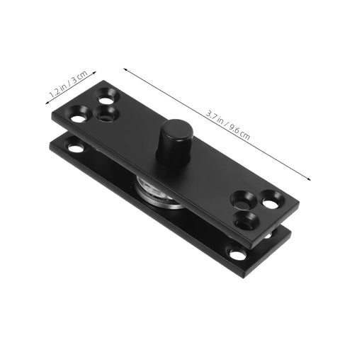 360 Degree Hidden Door Hinge Rotating Stainless Steel Pivot Hinge for Concealed Doors, black, 3.7 x 1.2 inches