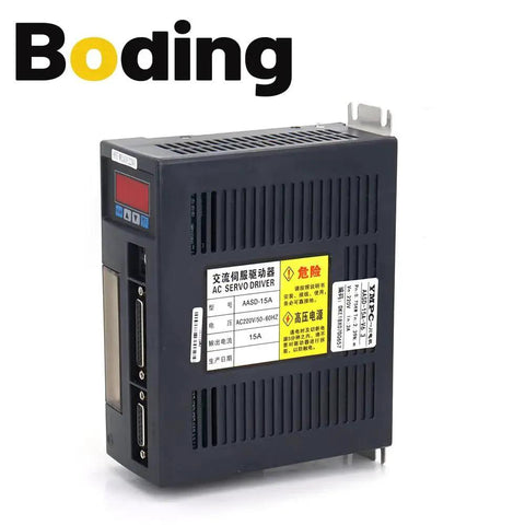 Black Boding AC servo drive module with red display, vented enclosure and side ports.