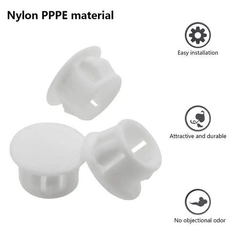 White 13mm Hole Caps And Hole Plugs 30 Pack For Panel End Caps And Tubing Posts showing easy installation and durability features