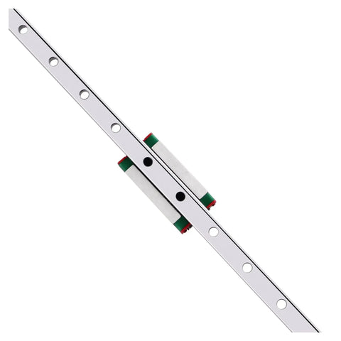 MGN7H Miniature Linear Rail Slide For CNC Machines And 3D Printers, close-up of steel ball guide rail with holes, smooth motion
