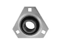 BPFT6-18 Single Bearing 1-1/8 in Narrow Inner-Ring Set Screw Flanged Ball Bearing, Pressed Steel PFT6 Housing, 3-Bolt Mount