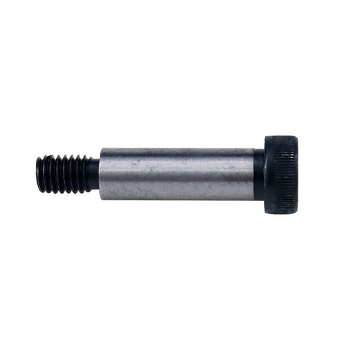 Beefy Alloy Steel Hex Socket Shoulder Screw, 1/2 in diameter, side view, showing 1-1/2 in length and 3/8-16 UNC threads.