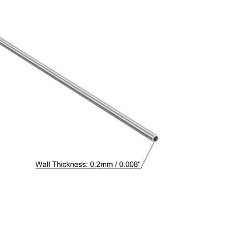 uxcell 304 stainless steel capillary tube, OD 1.5mm, wall 0.2mm, 250mm length, 2 pcs