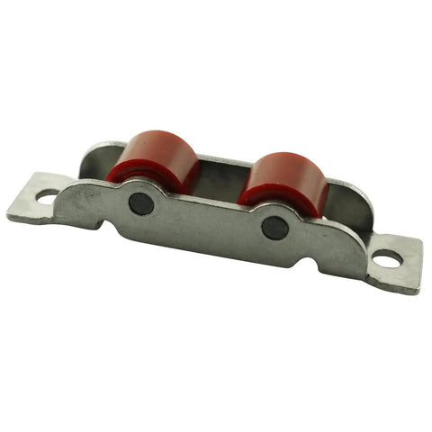4 Pack Stainless Steel And Nylon Sliding Door Rollers, 14mm Wheel Diameter With 64mm Body Length, 10mm Wheel Width, front view