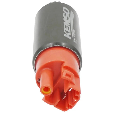 340 LPH Kickass High Performance Fuel Pump For Subaru And Honda Vehicles Replaces AEM 50 1215, shown close-up with connectors