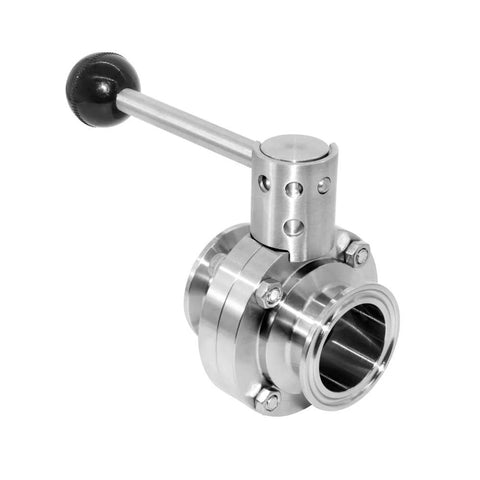 Beduan sanitary butterfly tri-clamp valve with silicone gasket, SUS304, 1.5 inch tube OD