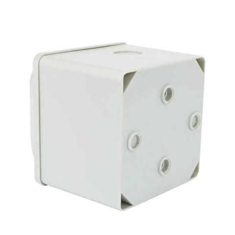SZW26 20 4 L Cam Switch Enclosure Weatherproof Box, 80mm square, industrial grade, side view, for 20A switches and power control.