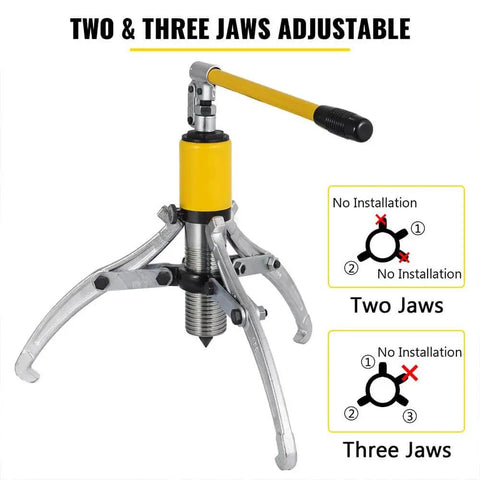 Heavy Duty 15 Ton Hydraulic Gear Puller Workhorse with adjustable two or three jaw design and no installation diagram.