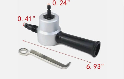 Sheet Metal Cutter Nibbler Double Head Cutting Tool For Power Drill DIY Friendly with wrench, ergonomic handle, 360 degree adjustable