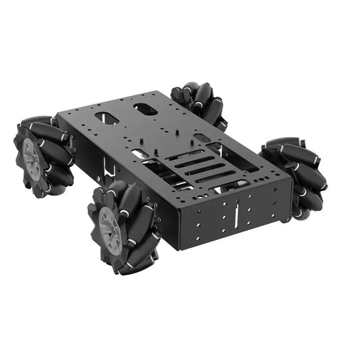 4WD Mecanum Robot Chassis Kit With Encoder Geared Motors And Large Metal Bracket For Arduino Raspberry Pi Jetson And ROS Projects