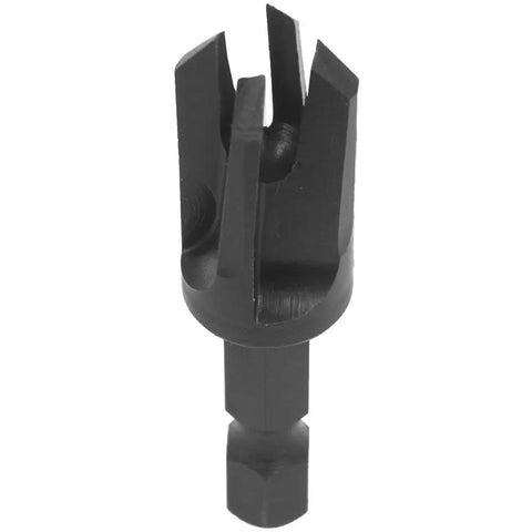 Front view of a Three Piece Tapered Plug Cutter Set For Woodworking, Includes 1/4, 3/8, And 1/2 Inch Cutters, Hardened Steel For Long Life