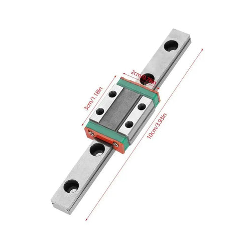 Beefy 9mm Linear Rail Kit With Mini Bearing Steel Slide Rail And Block 100mm Length 4 Point Load Bearing Design Ball Retainer