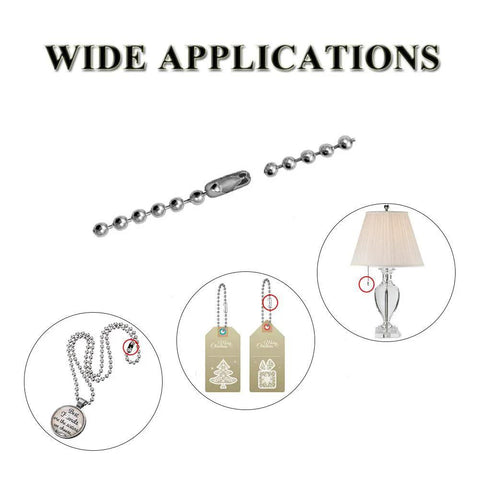 80 Pieces Stainless Steel Ball Chain Connectors Clasp Set For Beaded Ball Chains Fits 1.6mm 2.0mm 2.4mm And 3.2mm Chains 304 Stainless Steel