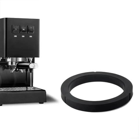 58mm Silicone Brew Head Gasket Replacement for Espresso Machines and Coffee Makers O Ring Sealing Ring next to espresso machine