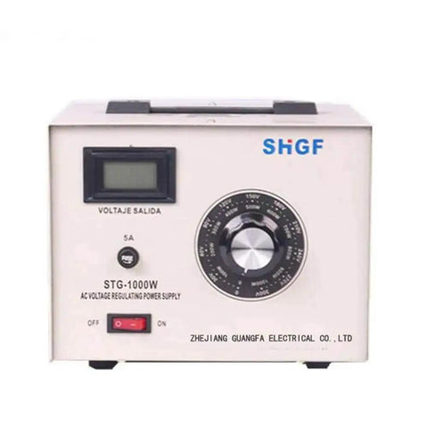 Front view of 1000W Variac Variable Transformer 0-300V Single Phase Autotransformer For Electronic Manufacturing And Motor Speed Control