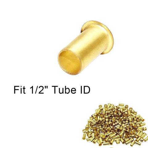 Beduan brass 1/2 inch tube ID compression sleeve insert fitting, pack of 10