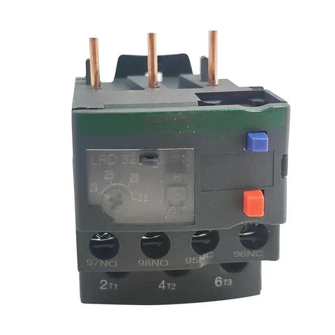Front view of Heavy Duty Thermal Overload Relay 23 To 32 Amp For LC1D Contactor Series 25 32 38 With 1 NO And 1 NC Auxiliary Contacts