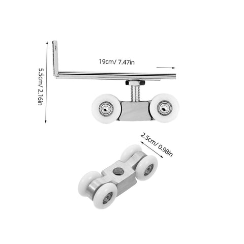 Heavy Duty Sliding Cabinet Door Track With Sturdy Steel And Nylon Wheels, dimensions 19cm x 5.5cm, high load bearing system
