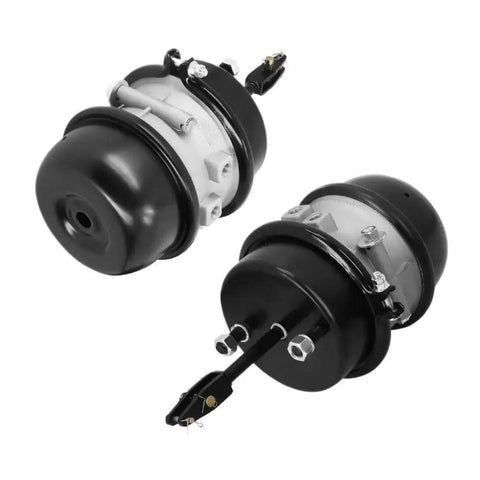 Two air brake chambers, 30/30 long stroke, 3-inch (76mm); black housings with silver mounting brackets.