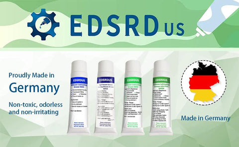 EDSRDUS SG01A high vacuum grease tubes set, silicone sealing lubricant, 85 g each, 4 tubes shown, Made in Germany