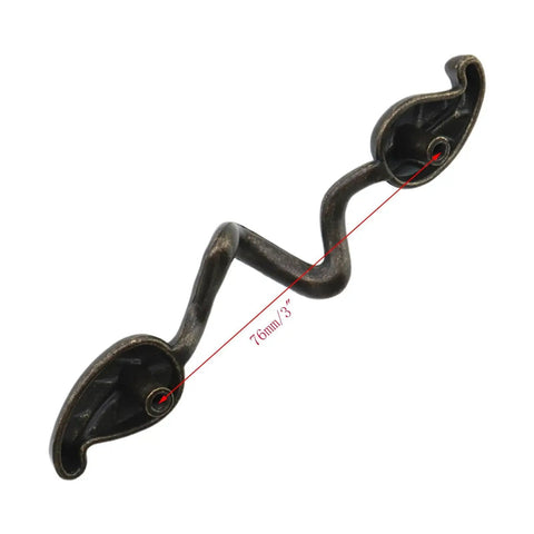 Leaf Shape Drawer Pull Handle Set 6 Pieces 3 Inch Hole To Hole Bronze Twig Branch Cabinet Pulls 4.72 Inch Length