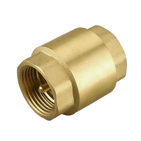 Brass 3/4 in NPT female inline check valve, spring-loaded, one-way water backflow, Amazon