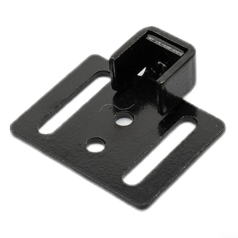 Sliding Barn Door Hardware Track Kit With Soft Close Damper 2 Pack bracket in black, used for quiet, smooth door closings.