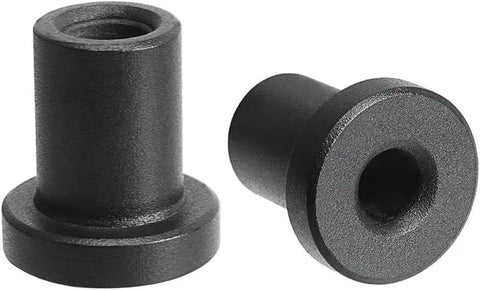 Close-up of Spacer Replacement Barn Door Hardware Kit With 1-3/8 Inch Spacers And Screws And Lag Bolts For Flat Track Rolling Roller Assemblies