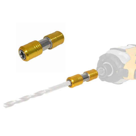 Socket sleeve adapter by Amazon; gold anodized aluminum, double-ended hex connectors for screwdriver bit extension.