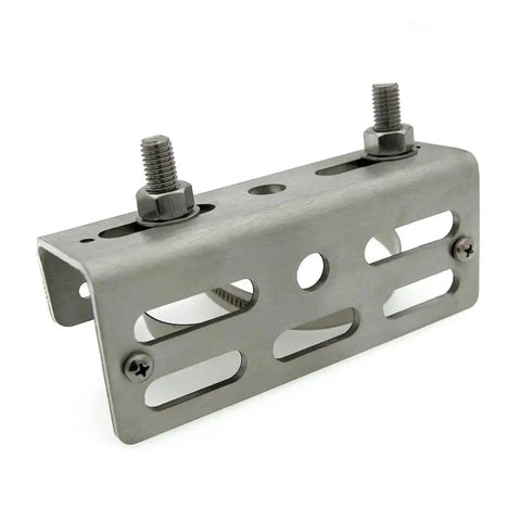 Junction Box Pipe Mount Bracket With Adjustable Clamps For Pole Or Wall Installations, Stainless Steel Construction