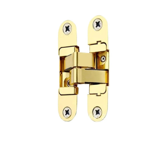 Concealed Door Hinges For Wooden Folding Doors With 180 Degree Swing Hidden In Door And Frame Cross Type Construction Gold Finish