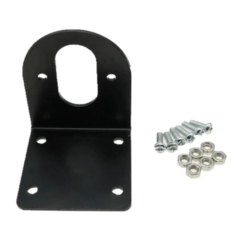 Beefy Heavy Duty Metal Motor Mount Bracket for DC Motors 550 545 540 With Screws and Electric Drill Holder, Black Anti Rust Finish
