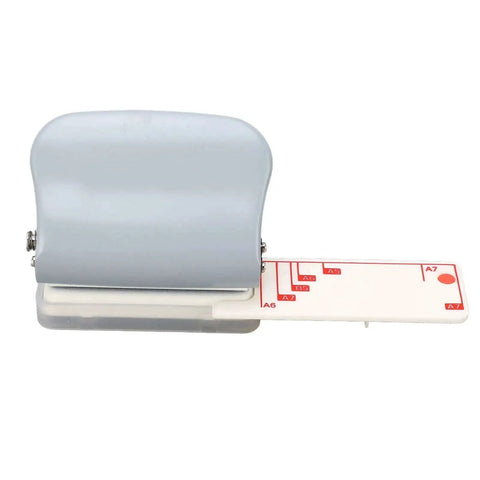 3 Hole Handheld Paper Punch Grab And Go, 5 Sheet Capacity Metal Puncher with ruler for A4 A5 A6 A7 binders and scrapbooks