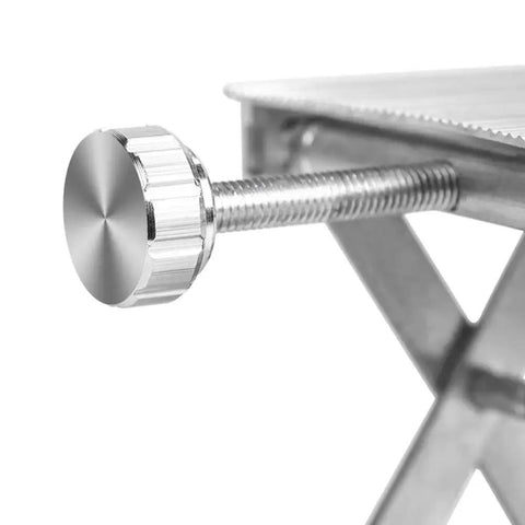 Close-up side view of adjustable knob on the Adjustable Lab Lift Stand with Aluminum Alloy Platform for Science Experiments.