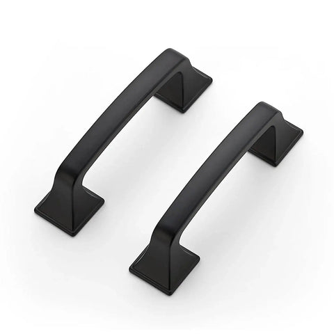 30 Pack Solid 3 Inch Center To Center Square Arch Cabinet Pulls Matte Black For Kitchen Cabinets Drawer Handles Hardware