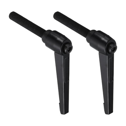 2 Pack Adjustable Lever Handles With M12 By 70mm Metric Male Thread Nuts And Washers Level Clamping Hand Stud Knobs Black