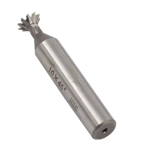 10mm 45 Degree Dovetail Cutter End Mill HSS High Speed Steel For Pro Level Milling, 10mm Cutting Diameter, 10mm Shank, 1 Piece Included