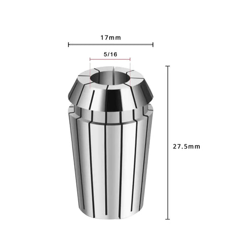 ER16 Spring Collet Set 1 Eighth Inch 1 Quarter Inch 5 Sixteenths Inch 3 Eighths Inch Beefy Grip High Precision For CNC Milling